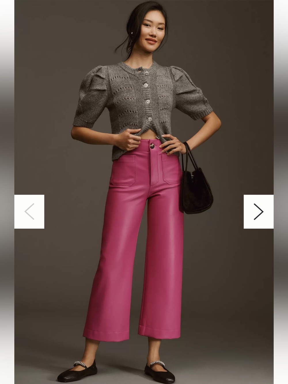 NWT Anthropologie size 32 The Colette faux leather pants in pink